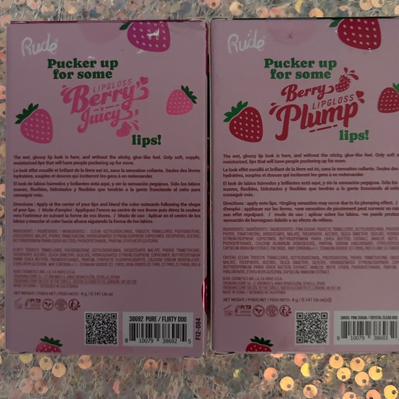 $6.99 SHIPPING Berry LipGloss Plump/Berry LipGloss Juicy 2 Piece Sets - Picture 2 of 2